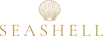 The logo for SEASHELL features a gold scallop shell icon above the brand name 'SEASHELL' in a matching gold serif font, set against a solid white background.